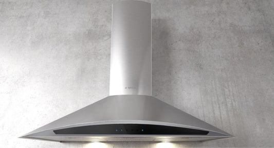 Elica - FOGLIA - Techne - 30" W x 20" D x 10" H, Stainless & Black Glass - Wall Mount Hoods - EFG630S1