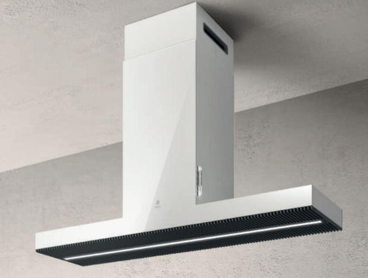 Elica - HAIKU ISLAND - Iconic - 47 1/8" W x 12 7/8" D x 3 1/8" H, White Krion - Island Hoods | EHI648WH