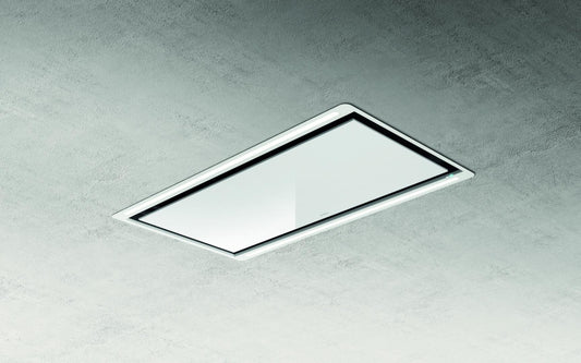 Elica - HILIGHT - Iconic - 40" W x 22" D x 11 3/4" H, White Glass Panel & White Metal Frame - Island Hoods -EHL640WH