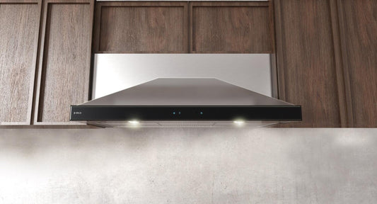 Elica - MODENA - Techne - 30" W x 20" D x 9" H, Stainless & Black Glass - UNDERCABINET HOODS - EMD530S3