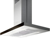 Elica - MAGGIORE - Techne - 36" W x 27" D x 2 3/8" H, 600 CFM, Stainless & Black Glass - Island Hoods - EMG636S1