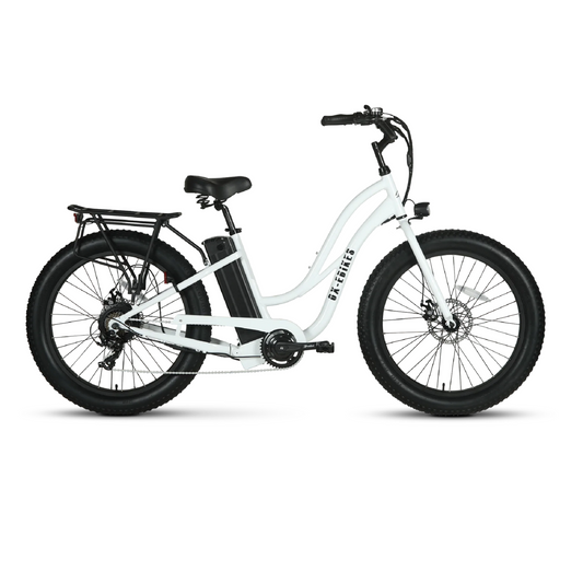 OX E-Bikes 750W Pro CS-1 Fat Tire Step-Thru Electric Bike - EB-OX-CS1PRO-WHT