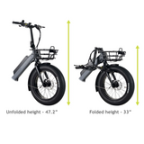 Surface 604 500W 48V Trio Mid Drive Folding Step-Thru Fat Tire Trike Electric Bike - EB-S6-TRIO-GRY