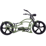 Tracer 800W 48V Raptor Pro DS Chopper Stretch Cruiser Fat Tire Electric Bike - EB-MB-RAPTOR PRO DS-WHI/WHI