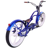 Tracer 800W 48V Raptor Pro DS Chopper Stretch Cruiser Fat Tire Electric Bike - EB-MB-RAPTOR PRO DS-WHI/WHI