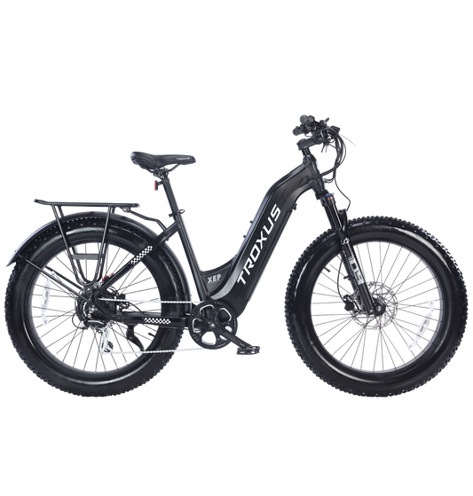 Troxus 750W 26" Explorer Step-Thru Fat Tire Electric Bike  - EB-TX-EXPL-ST-BLK