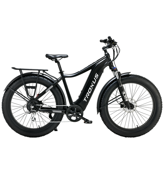 Troxus 750W 26" Explorer Step Over Fat Tire Electric Bike - EB-TX-EXPL-SO-BLK