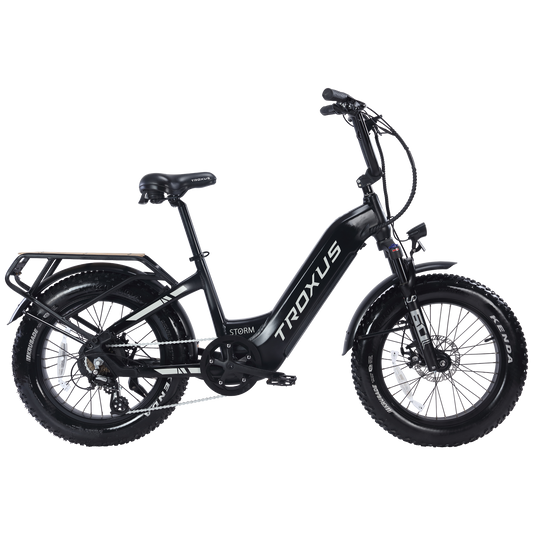 Troxus 750W 20" Lynx Step-Thru Fat Tire Electric Bike - EB-TX-LYNX-BLK