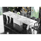 Maxima House ALETA 11-Piece Dining Set with Modern Glossy Table & 10 Chairs - HU0081K-332GR