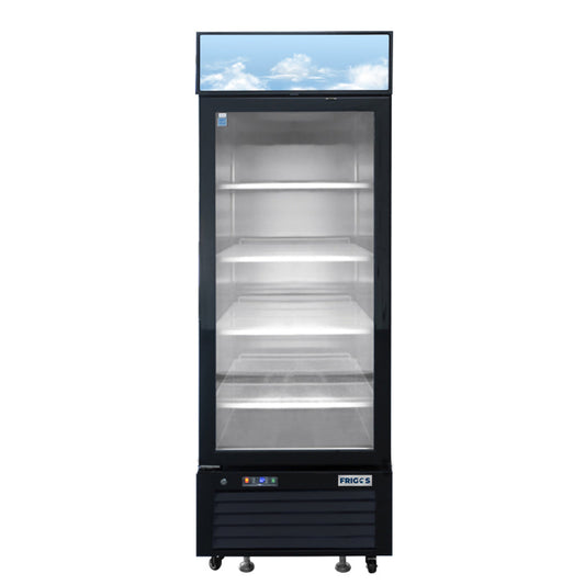 Frigos FGA-MGDF-1D-27-L 27" One Glass Door Black Steel Exterior Freezer Merchandiser 19 Cu. Ft. Left Hinged -  FGA-MGDF-1D-27-L