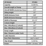 Tuxedo 14,000 lb Four Post Alignment Lift - Chain Driven -FP14KA