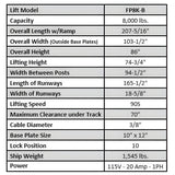 Tuxedo  8,000 lb Service Storage Lift - Basic - FP8K-B