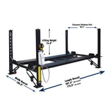 Tuxedo FP8K-DX 8,000 lb Deluxe Storage Lift - Poly casters, drip trays, jack tray - FP8K-DX