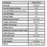 Tuxedo 9,000 lb Deluxe Storage Lift Extended Length / Height - Poly casters,  - FP9K-DX-XLT-