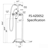 Anzzi Tugela 3-Handle Claw Foot Tub Faucet with Hand Shower FS-AZ0052 - FS-AZ0052BN
