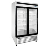 Frigos Stainless Steel Glass Door Reach-In Freezer Frigos45 Cu. Ft. - FGA-BMF-2GD-54