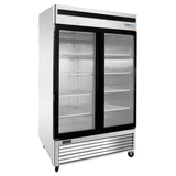 Stainless Steel Glass Door Reach-In Refrigerator Frigos 54.38" - FGA-BMR-2GD-54
