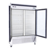 Stainless Steel Glass Door Reach-In Refrigerator Frigos 54.38" - FGA-BMR-2GD-54