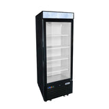 Frigos FGA-MGDR-1D-24-LHT 24" One Hinged Glass Door Black Steel Exterior Merchandiser Cooler 8 Cu. Ft. - FGA-MGDR-1D-24-LHT