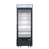 Frigos FGA-MGDR-1D-24-LHT 24" One Hinged Glass Door Black Steel Exterior Merchandiser Cooler 8 Cu. Ft. - FGA-MGDR-1D-24-LHT