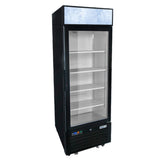 Frigos FGA-MGDR-1D-27 27" One Hinged Glass Door Black Steel Exterior Merchandiser Cooler 19 Cu. Ft. - FGA-MGDR-1D-27