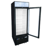 Frigos FGA-MGDR-1D-24 24" One Hinged Glass Door Black Steel Exterior Merchandiser Cooler 11 Cu. Ft. - FGA-MGDR-1D-24