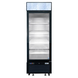 Frigos FGA-MGDR-1D-27 27" One Hinged Glass Door Black Steel Exterior Merchandiser Cooler 19 Cu. Ft. - FGA-MGDR-1D-27
