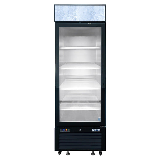 Frigos FGA-MGDR-1D-24 24" One Hinged Glass Door Black Steel Exterior Merchandiser Cooler 11 Cu. Ft. - FGA-MGDR-1D-24