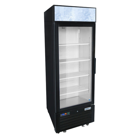 Frigos FGA-MGDR-1D-27-L 27" One Hinged Glass Door Black Steel Exterior Merchandiser Cooler 19 Cu. Ft. Left Hinged - FGA-MGDR-1D-27-L