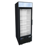 Frigos FGA-MGDR-1D-27-L 27" One Hinged Glass Door Black Steel Exterior Merchandiser Cooler 19 Cu. Ft. Left Hinged - FGA-MGDR-1D-27-L