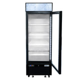 Frigos FGA-MGDR-1D-27-L 27" One Hinged Glass Door Black Steel Exterior Merchandiser Cooler 19 Cu. Ft. Left Hinged - FGA-MGDR-1D-27-L