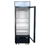 Frigos FGA-MGDR-1D-27 27" One Hinged Glass Door Black Steel Exterior Merchandiser Cooler 19 Cu. Ft. - FGA-MGDR-1D-27
