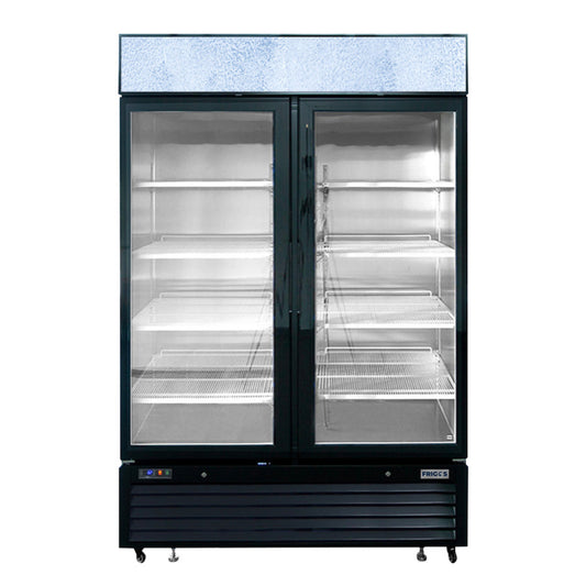 Frigos FGA-MGDR-2D-40 40" Two Hinged Glass Door Black Steel Exterior Merchandiser Cooler 29 Cu. Ft. - FGA-MGDR-2D-40