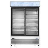 Frigos FGA-MGDR-2D-54-SS 54.38" Two Sliding Glass Door Stainless Steel Reach-In Merchandiser Refrigerator 45 Cu. Ft. - FGA-MGDR-2D-54-SS