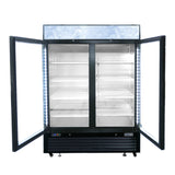 Frigos FGA-MGDR-2D-54 54" Two Hinged Glass Door Black Steel Exterior Merchandiser Cooler 44 Cu. Ft. - FGA-MGDR-2D-54