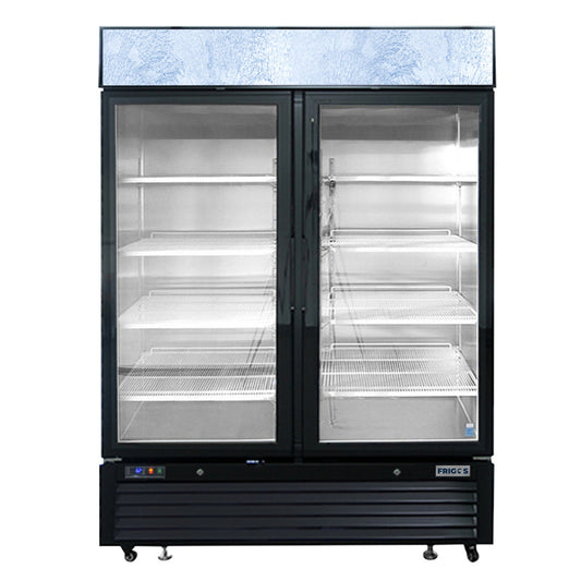 Frigos FGA-MGDR-2D-54 54" Two Hinged Glass Door Black Steel Exterior Merchandiser Cooler 44 Cu. Ft. - FGA-MGDR-2D-54