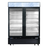 Frigos FGA-MGDR-2D-54 54" Two Hinged Glass Door Black Steel Exterior Merchandiser Cooler 44 Cu. Ft. - FGA-MGDR-2D-54