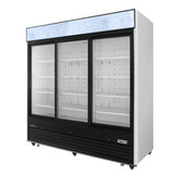 Frigos88" Black Exterior Sliding Glass Door Refrigerator Merchandiser 64.4 Cu. Ft. -  FGA-MGDR-3SD-88