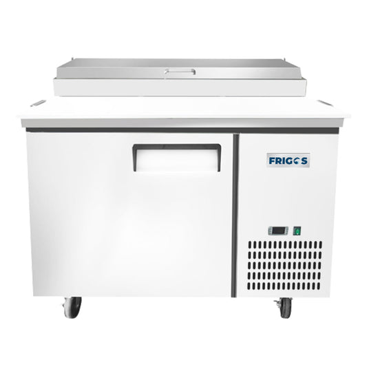 Frigos FGA-PZPT-1D-44 44" One Solid Door Refrigerated Pizza Prep Table (6) 1/3 size pans - FGA-PZPT-1D-44