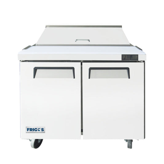 Frigos36" Two Door Refrigerated Sandwich Prep Table (10) 1/6 Size Pans -  FGA-SPT-10P-36
