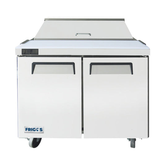 Frigos FGA-SPT-12P-36-MT 36" Two Door Mega Top Refrigerator Sandwich Prep Table (15) 1/6 Size Pans - FGA-SPT-12P-36-MT