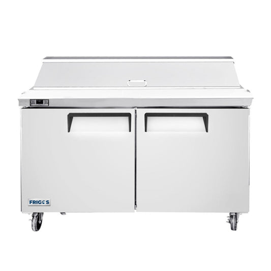 Frigos  48" Two Door Refrigerated Sandwich Prep Table (12) 1/6 size pans - FGA-SPT-12P-48