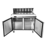 Frigos  48" Two Door Refrigerated Sandwich Prep Table (12) 1/6 size pans - FGA-SPT-12P-48