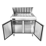 Frigos FGA-SPT-18P-48-MT 48" Two Door Mega Top Refrigerator Sandwich Prep Table (18) 1/6 size pans - FGA-SPT-18P-48-MT