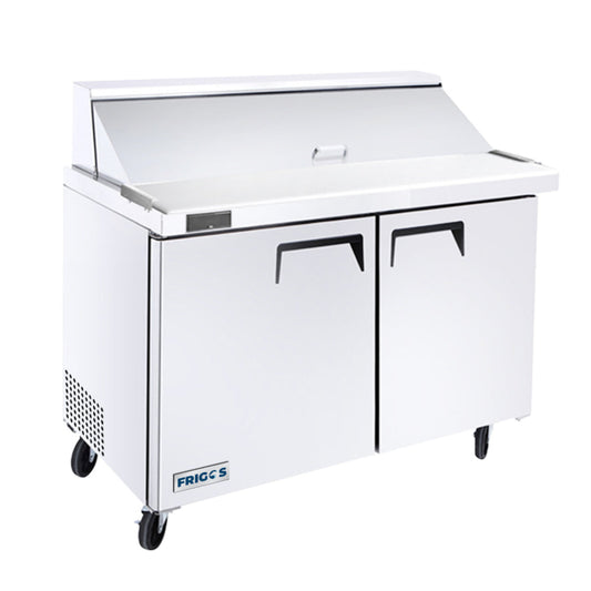 Frigos FGA-SPT-18P-48-MT 48" Two Door Mega Top Refrigerator Sandwich Prep Table (18) 1/6 size pans - FGA-SPT-18P-48-MT