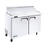 Frigos FGA-SPT-18P-48-MT 48" Two Door Mega Top Refrigerator Sandwich Prep Table (18) 1/6 size pans - FGA-SPT-18P-48-MT