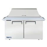 Frigos FGA-SPT-18P-48-MT 48" Two Door Mega Top Refrigerator Sandwich Prep Table (18) 1/6 size pans - FGA-SPT-18P-48-MT