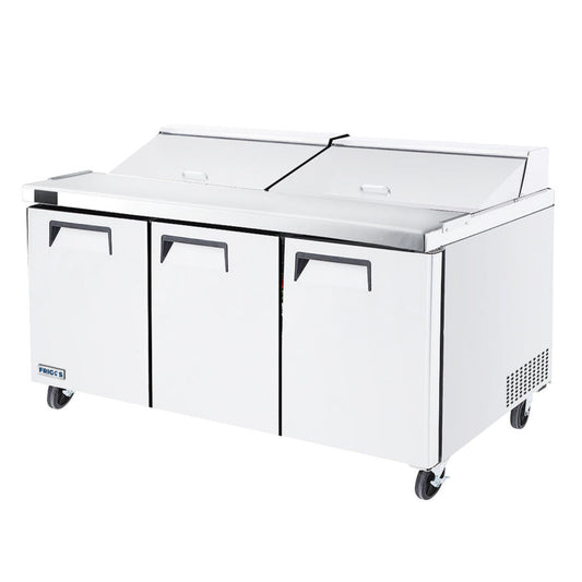 Frigos  73" Three Door Refrigerated Sandwich Prep Table (18) 1/6 size pans - FGA-SPT-18P-73