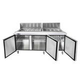 Frigos  73" Three Door Refrigerated Sandwich Prep Table (18) 1/6 size pans - FGA-SPT-18P-73