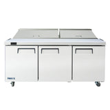 Frigos  73" Three Door Refrigerated Sandwich Prep Table (18) 1/6 size pans - FGA-SPT-18P-73